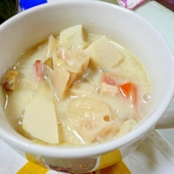 根菜の豆乳スープ